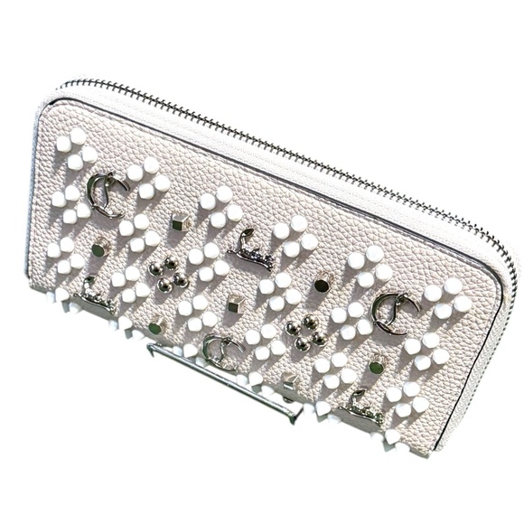 Christian Louboutin Cream Pantone Studded Wallet - Picture 15 of 17